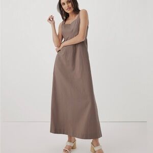 Pact Brown Sleeveless Midi Sundress